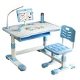 thumbnail image 1 of Kids Study Desk Chair Set, Height Adjustable Toddlers Writing Table with Tiltable Reading Stand LED Table Light, Living Room Bedroom Children Learning Table with Extra Large Drawer, 1 of 9