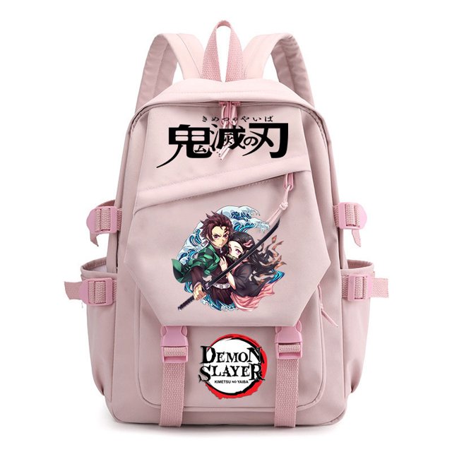Mochila Demons Slayers Kamados Tanjirous Anime School 29x13x42 cm