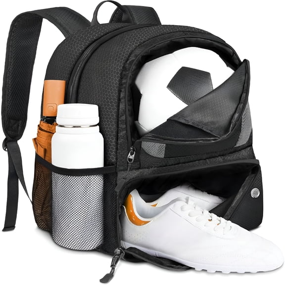 GASTROPOD Soccer Backpack, Soccer Bag with Ball Holder, Water resistant Sport Equipment Bags Fit Basketball Volleyball Football
