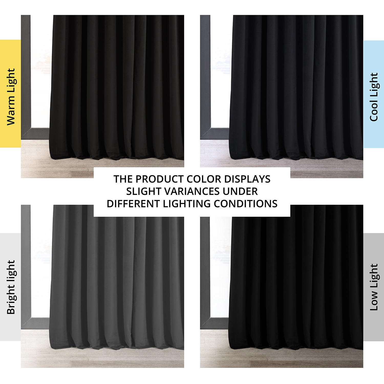 Half Price Drapes Signature Black Extra Wide Velvet Blackout Curtains (1 Panel), 100WX 108L