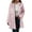 Pink, variant on Women's Jacket Winter Warm Double Lapel Coat Soft Wool Blend Outerwear Stylish Knit Sweater Casual Comfort