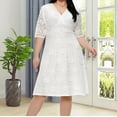 thumbnail image 1 of Gspmoly Robe pour Femmes, Robe Aguichant de Mode en Dentelle à Col en V pour Femmes Grande Taille avec Robe à Manches Mi-Longues, Robes de Soirée pour Femmes jusqu'à 60 % de Rabais, 1 of 7