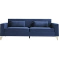 thumbnail image 4 of US Pride Furniture Aesthetic Velvet Sofas for Living Room 3 Seater Couch with Classic Modern Appeal and Luxurious Soft Comfort Easy to Maintain 85.8Wx30.7Dx31.5H Blue, 4 of 4