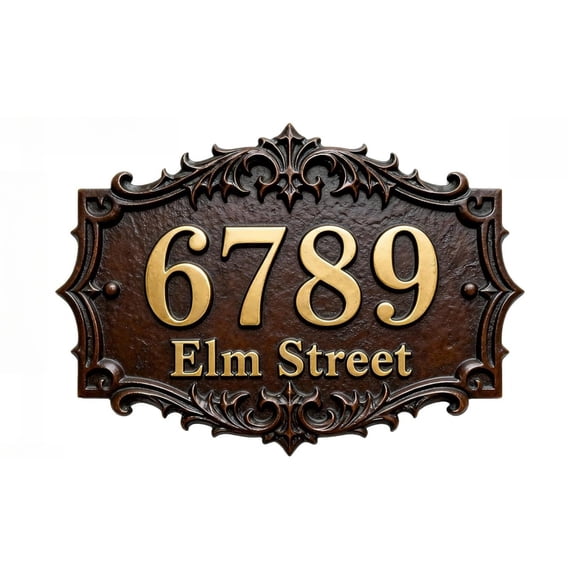 Customized House Address Plaques Outdoor House Number Sign Custom Street Metal Signs Mailbox Door Room Classic Wall