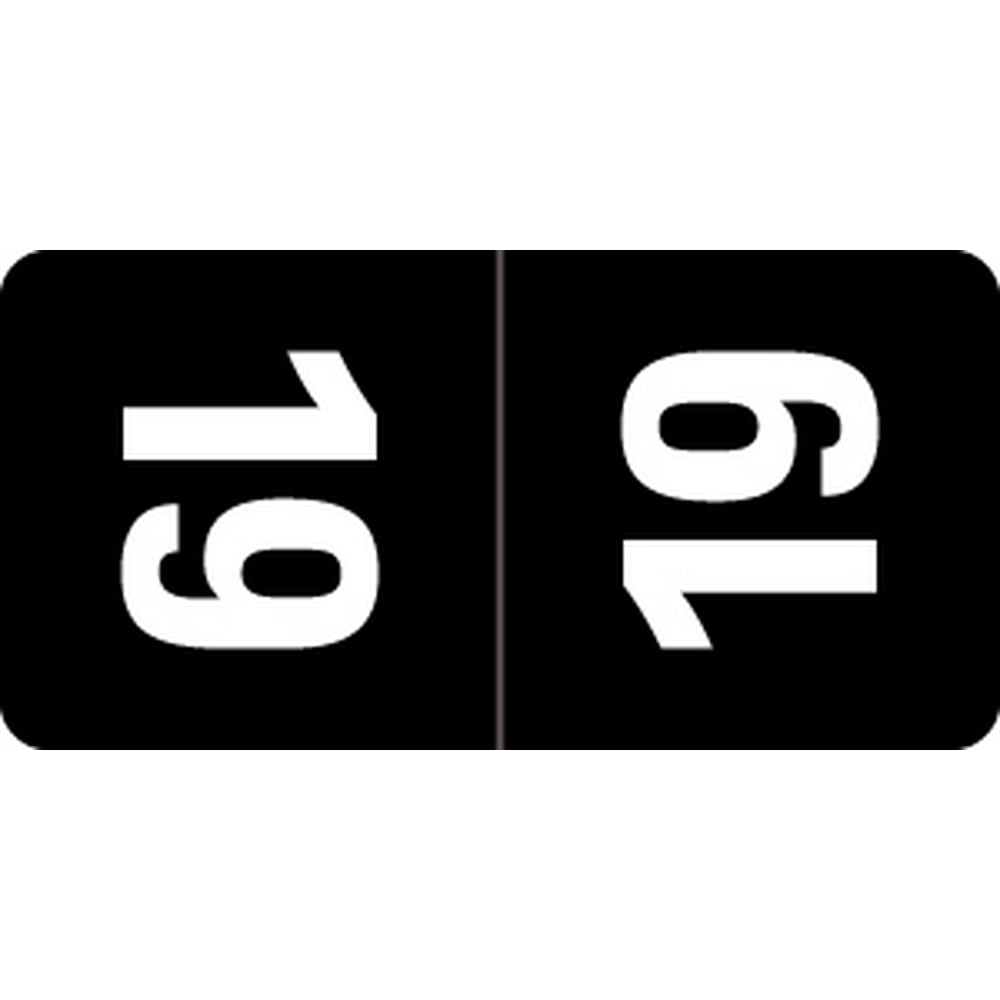2019 Year Labels, Smead Top Tab Compatible Series, Black, 500/Roll, 1 Roll, 1/2