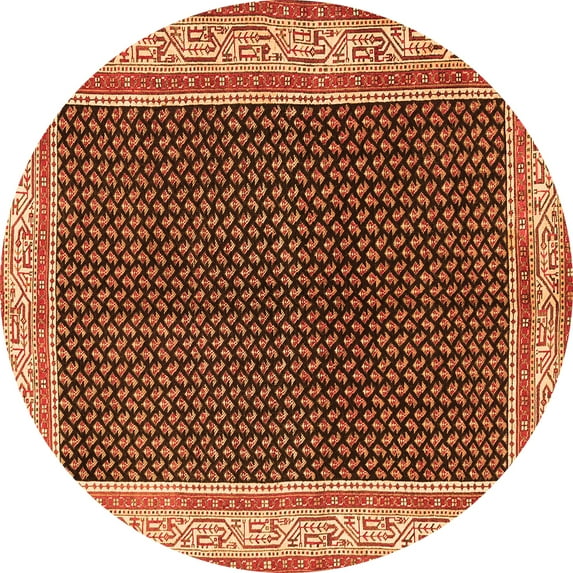 Ahgly Company Indoor Round Persian Orange Traditional Area Rugs, 4' Round
