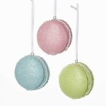 Kurt S. Adler Pastel Glittered Macaroon Ornaments, 3 Assorted 2" x 1"