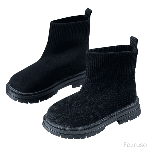 Fozruso Girls Knit Ankle Boots Stretch Elastic Comfortable Casual Winter Booties For Toddler Youth Kids,Classic Ankle Boots Sizes 6.5 Little Kid(1-1.5 Years)