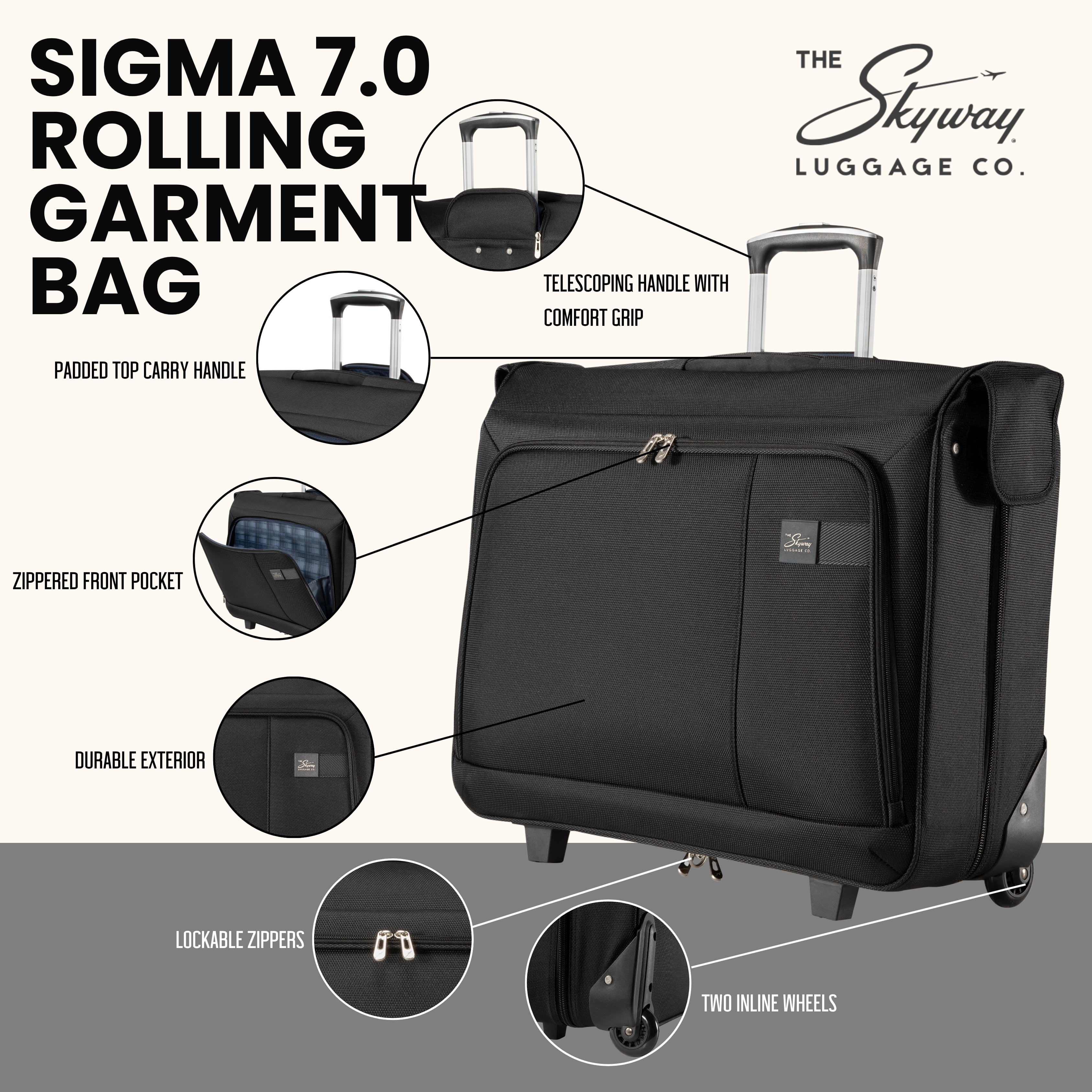 Skyway Luggage Sigma 7.0 Rolling Garment Bag, Adult
