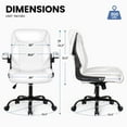 thumbnail image 2 of CELTOSS Leather Office Chair, Ergonomic White Executive Chair with Padded Flip-Up Armrests, Mid-Back PU Computer Desk Chair, White, 2 of 13