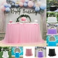 thumbnail image 7 of Valentine's Day Tablecloth Decor,Reusable Table Skirt,Tablecloth for Rectangle Tables or Round Tables,Table Skirts Desk Skirt for Wedding Birthday Party Banquet Buffet Cake Desk Skirt(Pink 76x190cm), 7 of 7
