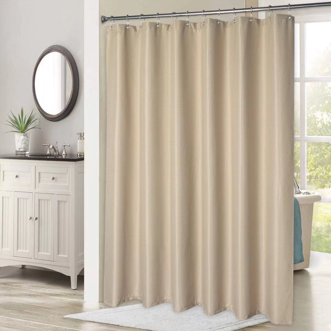 Haperlare 72"x72" Taupe Shower Curtain Heavy Weight Waffle Weave