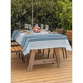 thumbnail image 4 of 60x120 Inch Outdoor Tablecloth with Umbrella Hole Zipper Rectangle Blue Ombre Stripe Rectangular Tablecloths Outside Waterproof Farmhouse Simple Striped Patio Table Cloth Cover for Picnic Party, 4 of 8