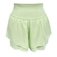 thumbnail image 5 of NINGMENG Skirts For Women Summer Solid Color Elastic High Waist Ruffled Athletic Running Mini Tennis Skirt Activewear,Green,M, 5 of 5