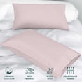 thumbnail image 5 of ROYALE LINENS 300 Thread Count 100% Long Staple Combed Cotton Pillowcases Set of 2, Standard Bed Pillow Cover, 20"x26", Ultra Soft, Breathable, Cool & Crisp Percale (Std, Lavender), 5 of 9