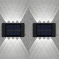 thumbnail image 1 of 2pcs Solar Up And Down Wall Lights, Outdoor Waterproof 8 LEDs Step Light, Solar Fence Lights For Outdoor Yard Garden Lawn Patio Courtyard Fences Driveway Pathway Decoration, 1 of 4