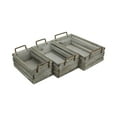thumbnail image 4 of Set of 3 Gray Rectangular Storage Crates with Side Handle 16.5", 4 of 8
