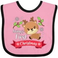 thumbnail image 3 of Inktastic Baby's First Christmas Cute Reindeer Boys or Girls Baby Bib, 3 of 4