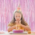 thumbnail image 2 of Miangastore Vivid Appearance Fringe Curtain Backdrop Pink 3Pack 78.7X39.4In, 2 of 8