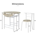 thumbnail image 7 of VINGLI Folding Dining Table and Chairs for 2,31.5" Drop Leaf Dining Table for Small Space,Round Folding Table with 2 Chairs for Home,Kitchen,Apartment,White&Oak, 7 of 7
