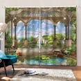 thumbnail image 3 of Muro colgante de ventana Cortina Decoración cortinas Enfante Máquina Lavable Cortinas Suministros para sala de estar Dormitorio Baño L Tipo C 2 Piezas Methold HA010899-11, 3 of 7