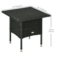 thumbnail image 3 of Outsunny Rattan End Table with Full Woven Top, Outdoor Coffee Table, Black, 3 of 10