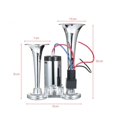 thumbnail image 1 of 12V Universal Car Air Horn Dual Trumpet Horn with Compressor 130dB Loud Airhorns for Cars Motorcycles Bikes Scooters, 1 of 5