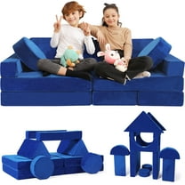 Contour Comfort Kids Couch 14 PC Modular Kids Play Couch Set, Blue