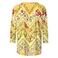 thumbnail image 4 of PuLe Long Sleeve Shirts for Women 3/4 Length Sleeve Womens Tops Summer Three Quarter Striped Shirts Dressy Casual Printed Tunic Tops Women Blouses, 4 of 5