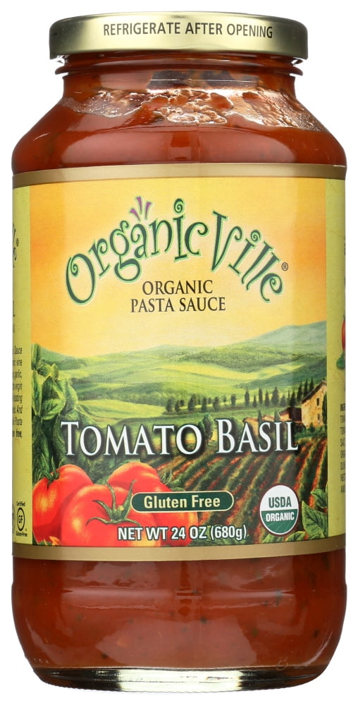 Organic Ville Basil Organic Pasta Sauce Tomato, 24 Fl Oz