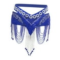 thumbnail image 4 of Beaded Chain Belly Dance Hip Skirt Scarf Practice Waist Chain Belt Dark Blue, 4 of 8