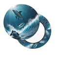 thumbnail image 3 of Round Bar Stool Seat Covers, Ice Blue Ocean Cute Dolphin A Elastic Round Chair Cover Stool Seat Slipcover Bar Stool Cushions Round Pad for 12-14 inch, 3 of 7