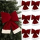 thumbnail image 2 of 6 Piezas de Lazos Navideños de Terciopelo Rojo Vino para Colgar en el Árbol de Navidad, Adornos Navideños con Lazos, 2 of 5
