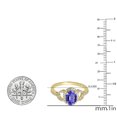thumbnail image 4 of Dazzlingrock Collection 14K 8X6 MM Each Oval Tanzanite & Round Diamond Ladies Halo Engagement Ring, Yellow Gold, Size 7, 4 of 4