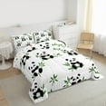 thumbnail image 3 of jejeloiu Cute Panda Queen Comforter Set,Zoo Animal Bedding Sets,White Black Green Bedding Comforter Set For Boys Girls,Ultra Soft Home Decor Reversible,3-Piece, 3 of 8