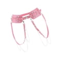 thumbnail image 1 of facefd Ceinture Punk pour Femmes Harnais en Cuir Ceinture Grand Réglable Métal Rose, 1 of 9