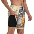 thumbnail image 2 of Logiee Hello Summer Cute Gnome Print Men's Swim Trunk,Quick Dry Board Shorts ,Men's Swim Trunks with Compression Liner, Bathing Suits with Pockets-3X-Large, 2 of 6