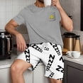 thumbnail image 2 of Ensembles de Pyjamas 2 Pcs pour Hommes Ultra Doux Texturés Costumes Athlétiques Extensibles Col Rond Manches Courtes Chemises Athlétiques Extensibles Séchage Rapide Vêtements de Détente Shorts Ensembles d'Été Hommes 2 Pcs Chemise de Nuit, 2 of 6