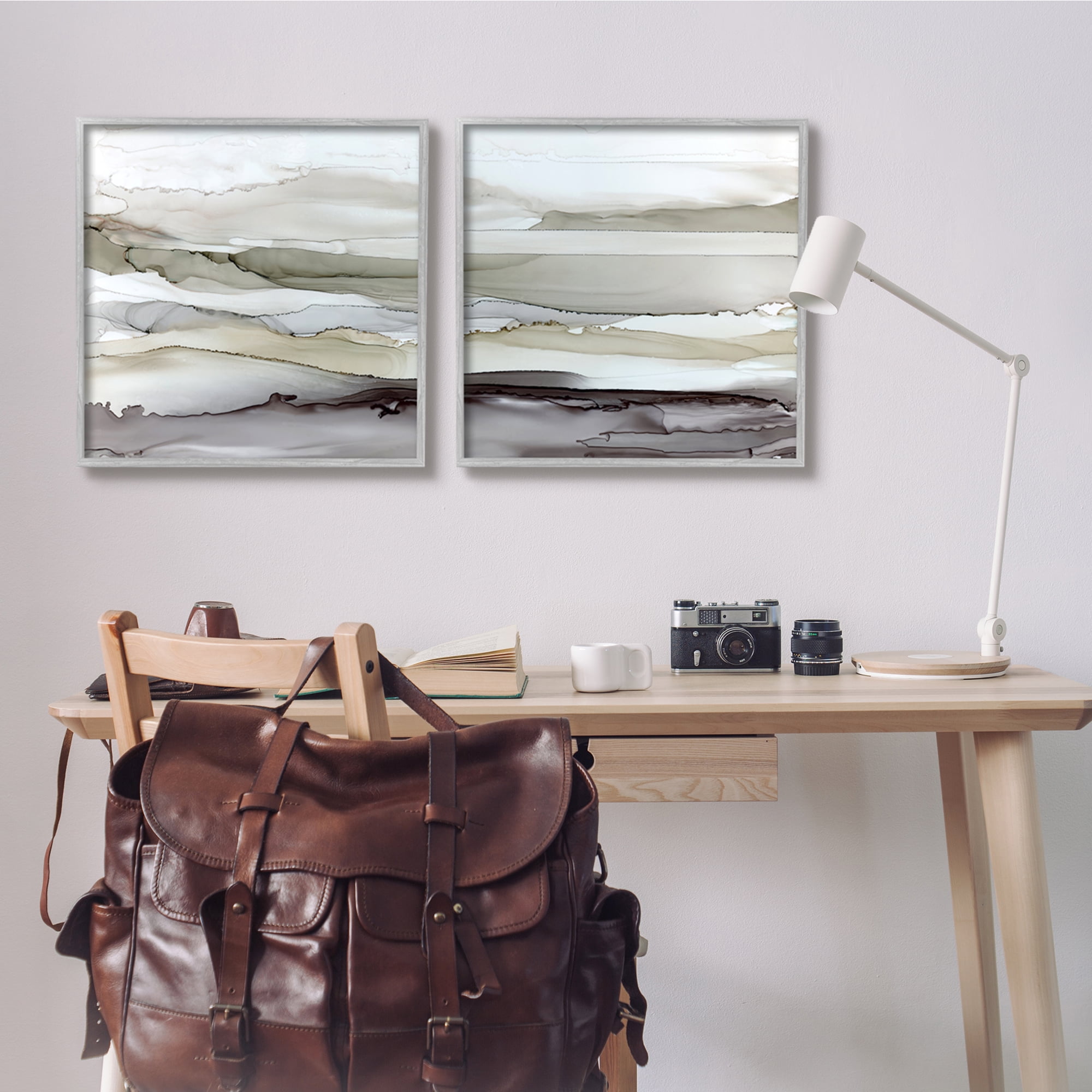 Stupell Industries Abstract Watercolor Wave Interpretation Grey Brown Fluid Movement, 24 x 24, Design by Carol Robinson