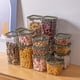 thumbnail image 1 of Juego de 5 Recipientes Herméticos para Almacenar Alimentos | Frascos de Plástico Transparente para Harina, Cereales, Azúcar y Aperitivos | de 460 Ml a Grandes | Diseño Apilable y Compacto, 1 of 3
