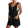 thumbnail image 2 of Roncen Women's Sleeveless Jumpsuit - Short Summer Romper in Solid Color with Comfortable Fit & Casual Style, 2 of 7