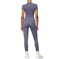 thumbnail image 7 of Usloyux Women's 2 Piece Outfits Casual Lounge Set Short Sleeve Round Neck T-Shirt with Elastic Waist Leggings Matching Two Piece Tracksuit, Purple S, 7 of 7