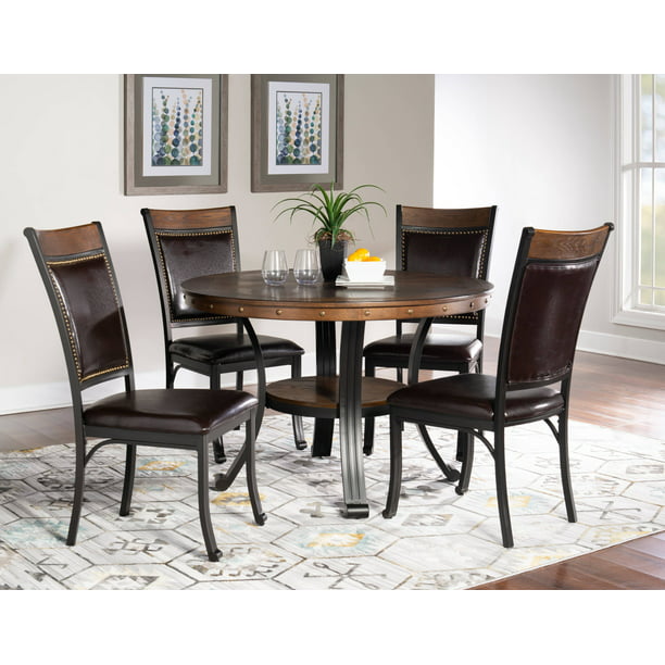 Powell Franklin 5 Piece Dining Table, Gray And Brown Dining Room Set