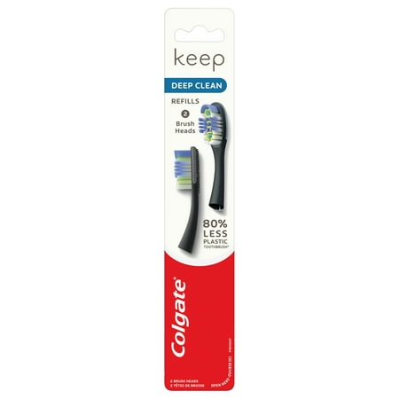 Colgate Keep Manual Toothbrush Deep Clean Refills Floss Tip Adult 2 Pack