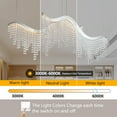 thumbnail image 5 of 36-inch Modern Wave LED Crystal Chandelier - Adjustable Color Temperature 3000K/4000K/6000K - Adjustable Height - Elegant Chandelier for Living Room and Luxurious Space, 5 of 9
