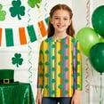 thumbnail image 3 of Tauxra Chandail de la Saint-Patrick pour Adultes, T-Shirt à Manches 3/4 Imprimé Col Rond, T-Shirt Graphique Trèfle Décontracté à Manches Longues pour Activités Festives, 3 of 6