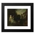 thumbnail image 2 of Jean-Antoine Watteau 17x15 Black Modern Framed Museum Art Print Titled - Evening Landscape with Spinner (1713-1717), 2 of 5