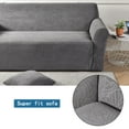 thumbnail image 2 of Dowbom Super Stretch Sofa Slipcover,Jacquard Sofa Cover for Living Room Furniture Protector Anti-Slip Washable Anti-Scratch Couch Cover with Elastic Bottom-3 Seater(190-230cm)-dark grey, 2 of 8