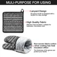 thumbnail image 7 of Black Geometric Diamond Triangle Pattern Kitchen Oven Mitt and Pot Holder Sets 4 Pcs for Baking, Cooking and Grilling, Heat Resistant Up To 392 °F, 7 of 7