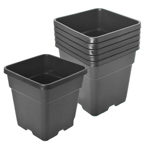 hostic 5 Pcs Black 10 Gallon Square Seedling Pots Plastic Plant Pots Seedling Cups Nursery Pots Plant Containers